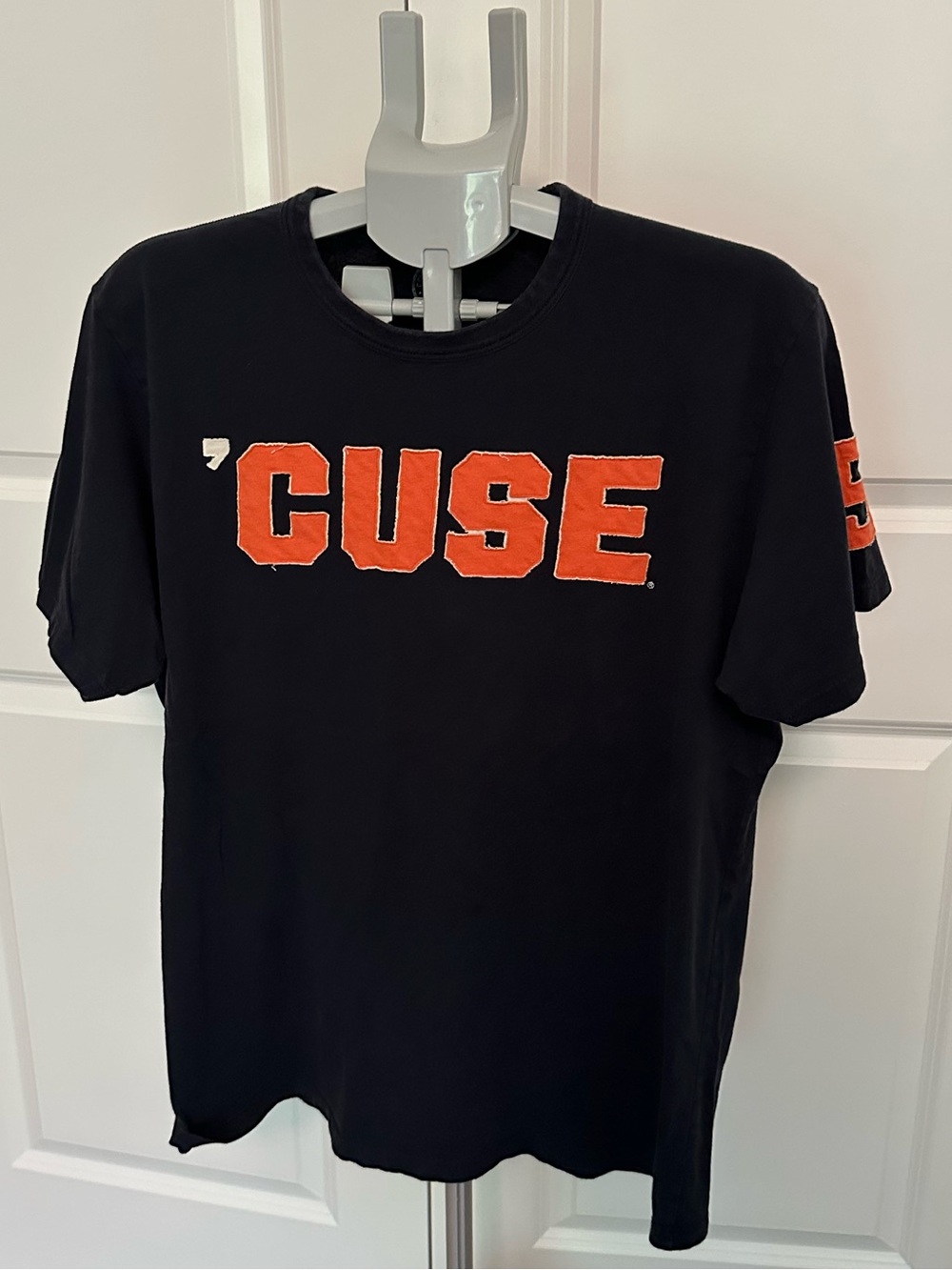 'CUSE Black Short-Sleeve T-Shirt with Orange Lettering size Large Syracuse